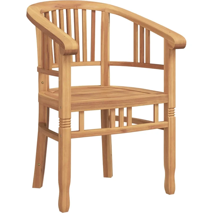 vidaXL Stuhl 2 pcs Braun 63 x 58 x 89 cm Massivholz Teak 42008383 – Bild 3