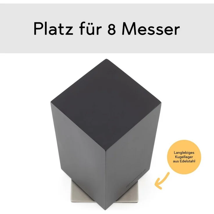 Hanseküche Magnet-Messerblock Messerblock magnetisch ohne Messer – Drehbarer Messerhalter (1tlg), Fester Stand mit Gummifüßen, 360 Grad drehbar, Starker Magnet – Bild 3