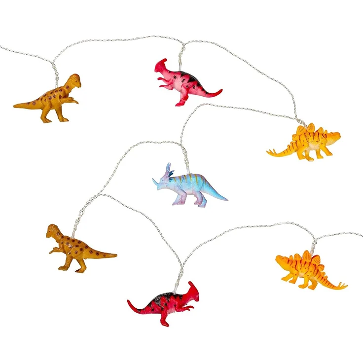 Lights4fun LED-Lichterkette 12er bunte Lichterkette Dinosaurier Batteriebetrieb – Bild 7