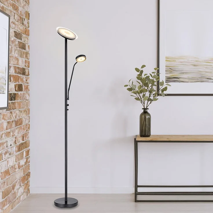 LED Stehleuchte, schwarz, dimmer, Flexo verstellbar, H 180 cm – Bild 5