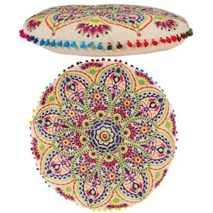 Marrakesch Orient & Mediterran Interior Hocker Boho Design Bodenkissen Sitzkissen Deko Hakika (1 St), Handarbeit – Bild 6