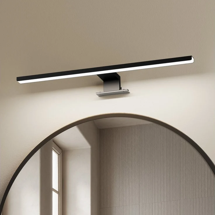 EMKE Spiegelleuchte LED L: 40cm 8W IP44 Wandlleuchte Badezimmer Wohnzimmer, LED fest integriert, Kaltweiß, Neutralweiß, Chrom oder Schwarz – Bild 1