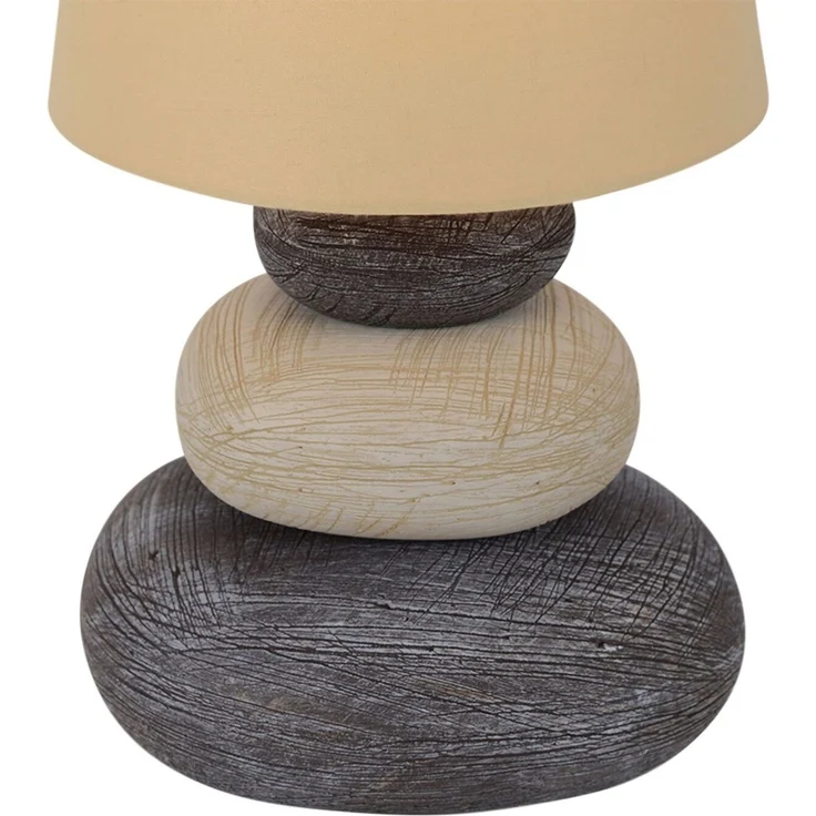Tischlampe Wohnzimmer Tischleuchte Schlafzimmer Keramik Stoff Beige 3045227 – Bild 6