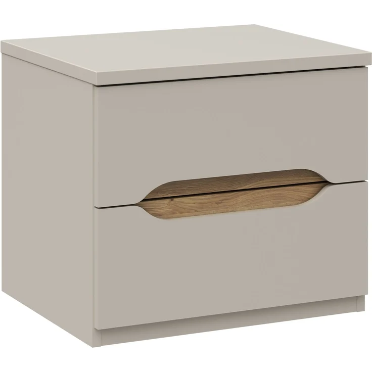 Nachtkommode >EDWAL< 2 Schübe, Sand / Mauvelle Eiche - 50,4x44,3x41,5cm (BxHxT) – Bild 4