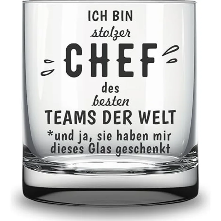Lasernauten Whiskyglas Whiskyglas mit Gravur Geschenk für den Chef Boss witzig Trinkglas, mit Gravur