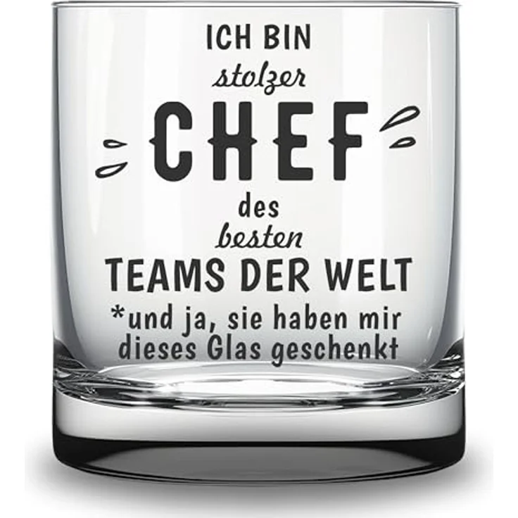 Lasernauten Whiskyglas Whiskyglas mit Gravur Geschenk für den Chef Boss witzig Trinkglas, mit Gravur – Bild 1