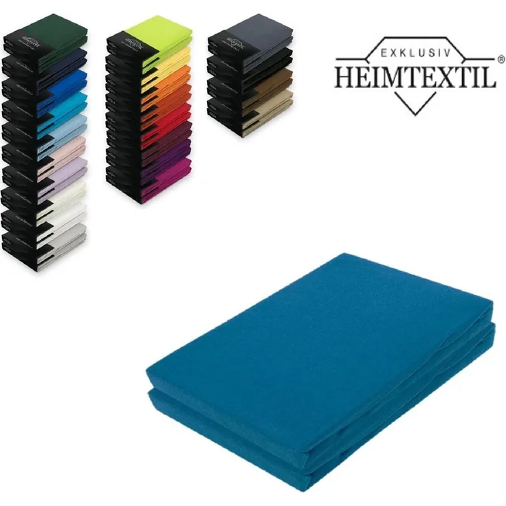 Doppelpack Jersey Spannbettlaken Premium Petrol 60 x 120 - 70 x 140 cm