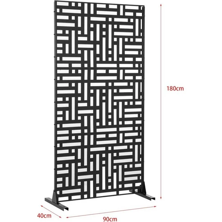 Trennwand Bernalda 180x90 cm Stahl Schwarz [casa. pro] – Bild 2
