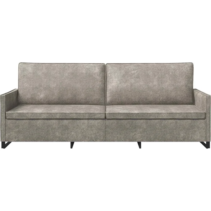 vidaXL 3-Sitzer Sofa Hellgrau 220 x 81 x 82 cm Kunstwildleder 42041004 – Bild 2