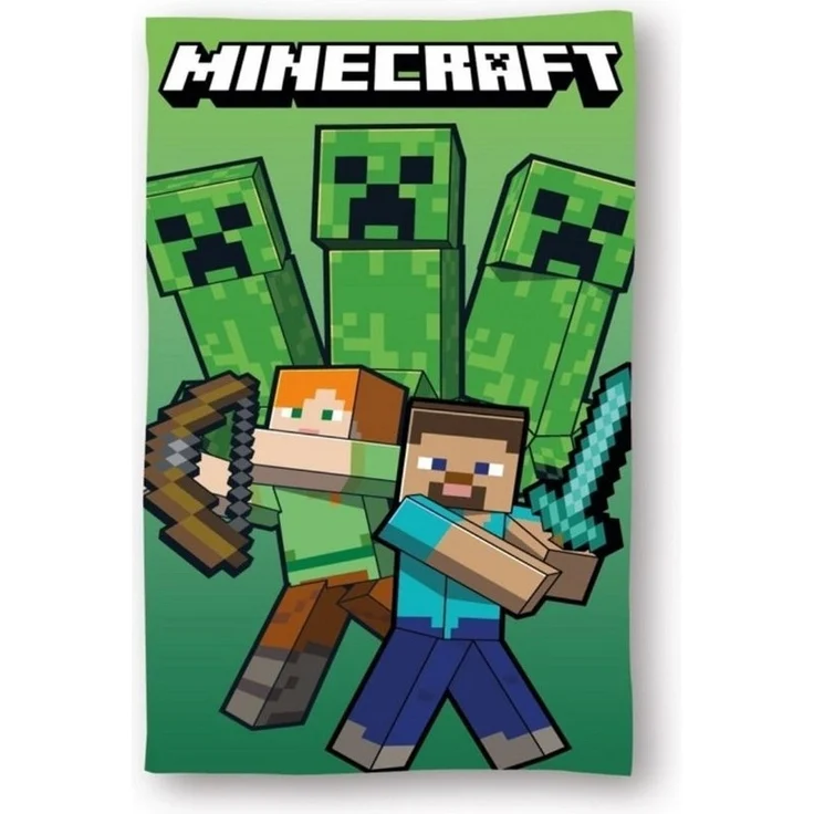Minecraft Baumwollhandtuch Badehandtuch Strandtuch 70x140 cm aus Baumwolle – Bild 1