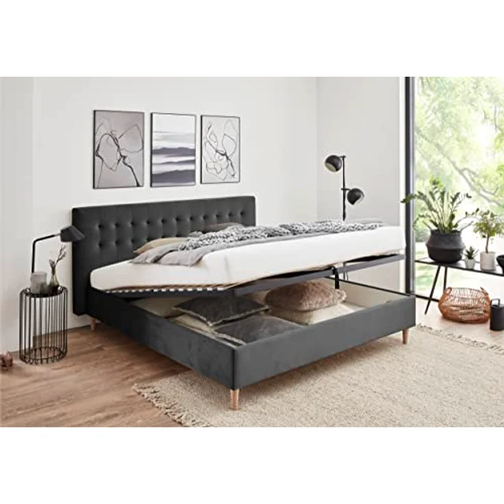 Atlantic Home Collection Bettrahmen Veronika 160x200 mit Bettkasten und Lattenrost – Bild 3