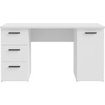 FORTE NET307 Schreibtisch, Engineered Wood, weiß, 138,2 x 75,3 x 60