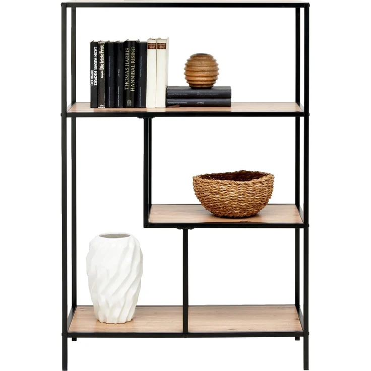 XORA 'ROCKY' Raumteiler Regal (halbhoch), MDF Eiche Artisan, 77 x 115 x 33 cm, mit 4 Fachböden – Bild 4
