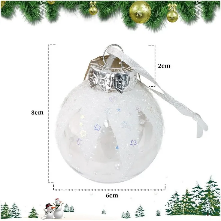 M&W DAS DESIGN Weihnachtsbaumkugel Weihnachtskugeln Christmas Decorations 8CM Weiß