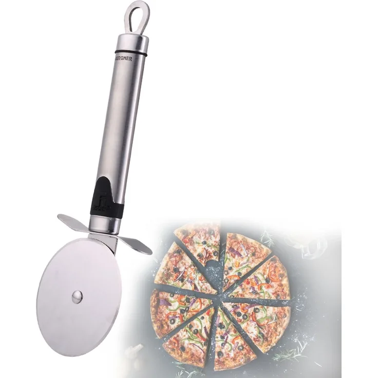 BERGNER Edelstahl Pizzaschneider Pizza-Messer Pizzaroller BG-3228
