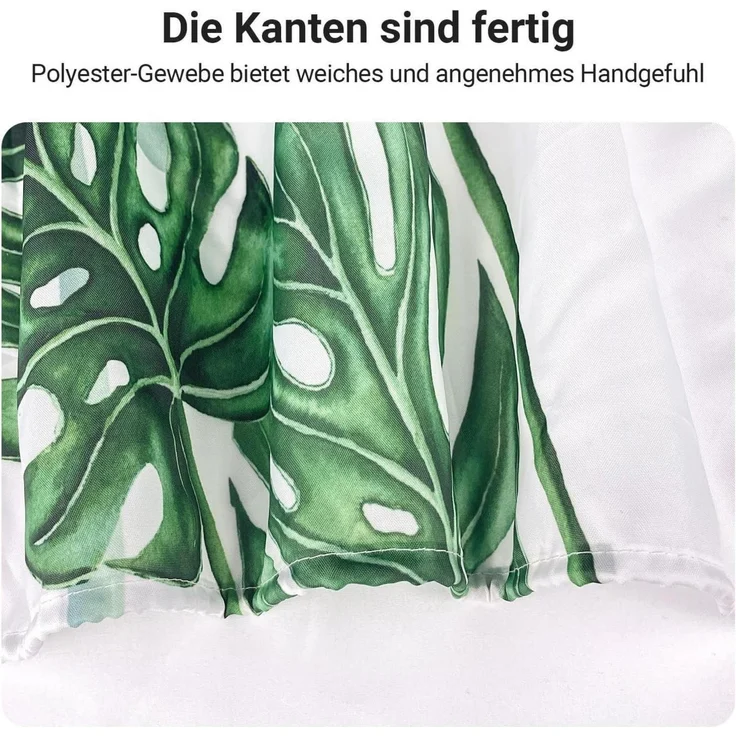 Duschvorhang 240x200 cm Grün Blätter Antischimmel Wasserabweisend mit Ösen – Bild 5