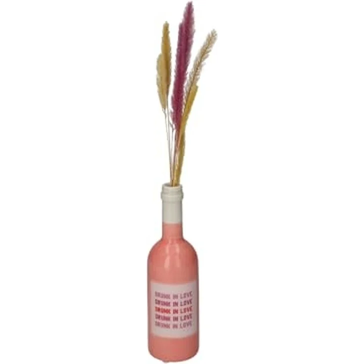 Gift Company Mignon Vase Weinflasche Motiv: Drunk in love rosa