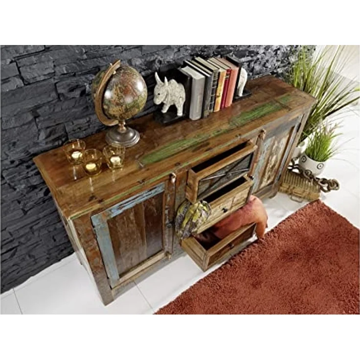 Sideboard Altholz 150x38x85 mehrfarbig lackiert NATURE OF SPIRIT #05 – Bild 2