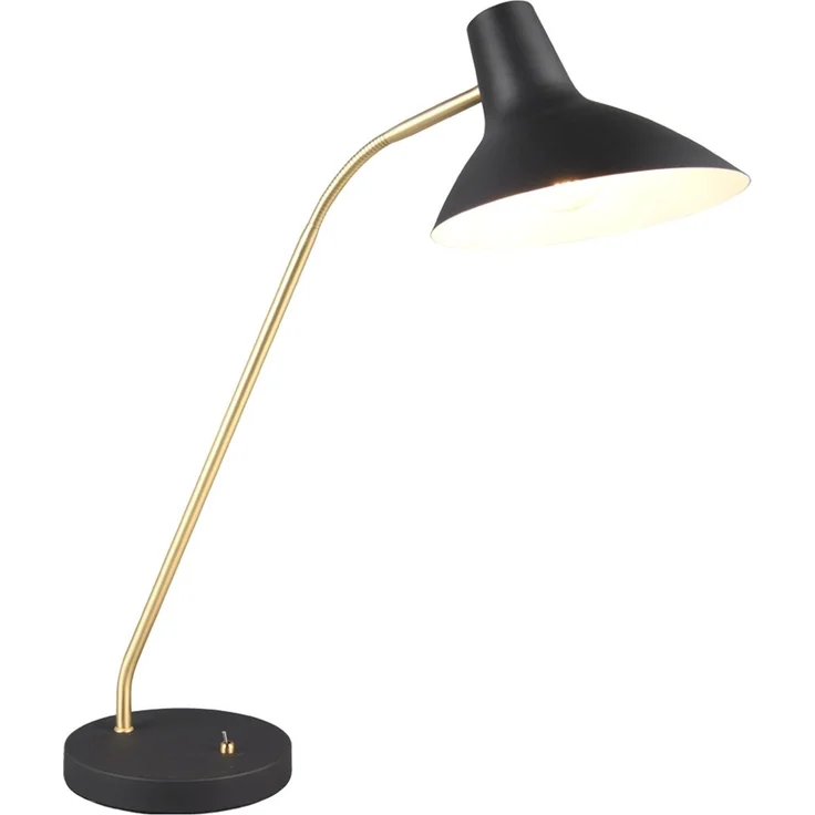 Tischleuchte, schwarz, gold, verstellbar, H 54 cm – Bild 1