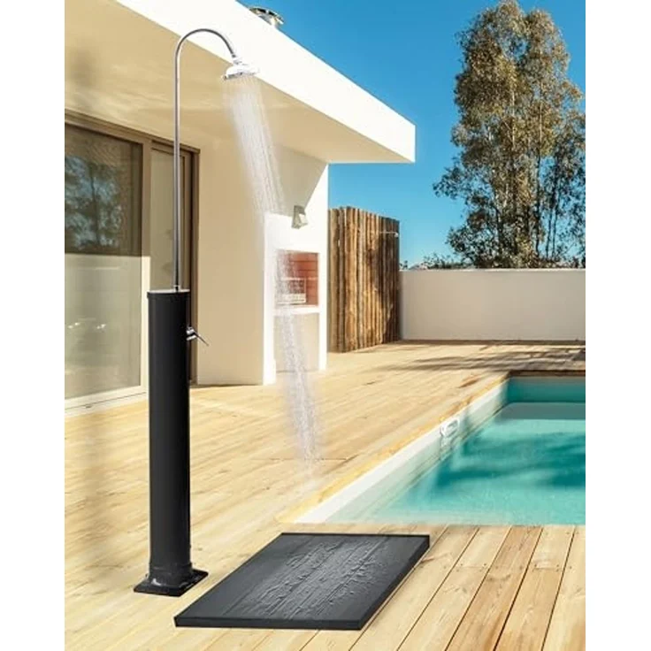 Freistehende solarbetriebene Gartendusche JUANILLO Schwarz – Bild 2