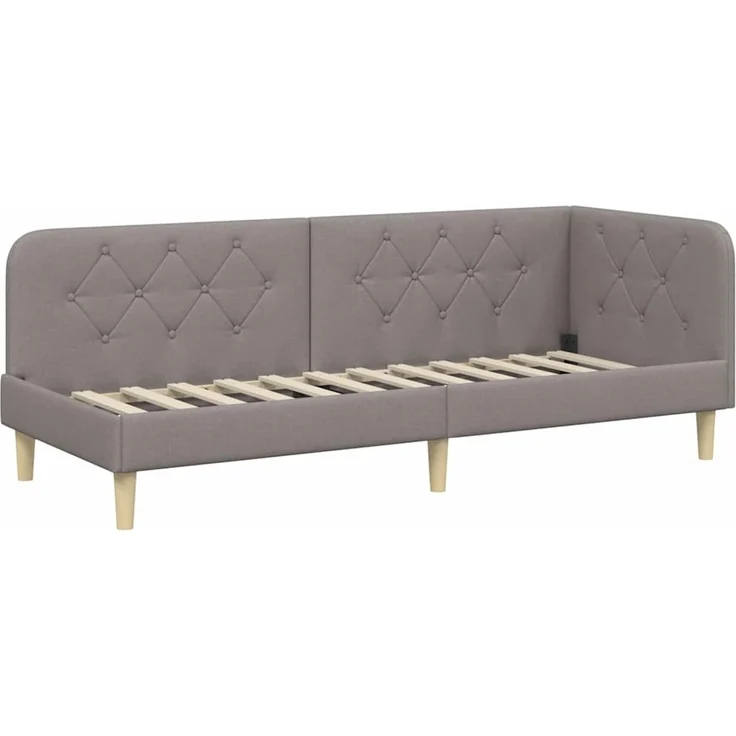 vidaXL Eckbettgestell mit Matratze Taupe 80 x 200 cm Stoff 3394106 – Bild 5