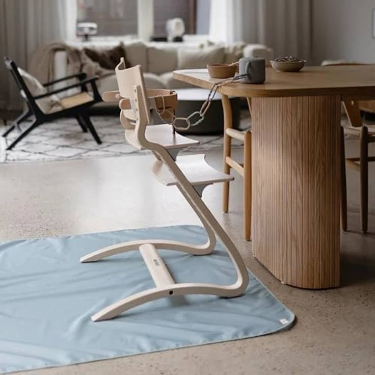 Mushie Spritzmatte Bodenschutzmatte für Baby | Wasserdichte & Maschinenwaschbare Matte für Hochstuhl | 108x108 cm | Leicht, Langlebig & BPA-frei Splat Mat | Perfekt für Essensbereich (Tradewinds) – Bild 7