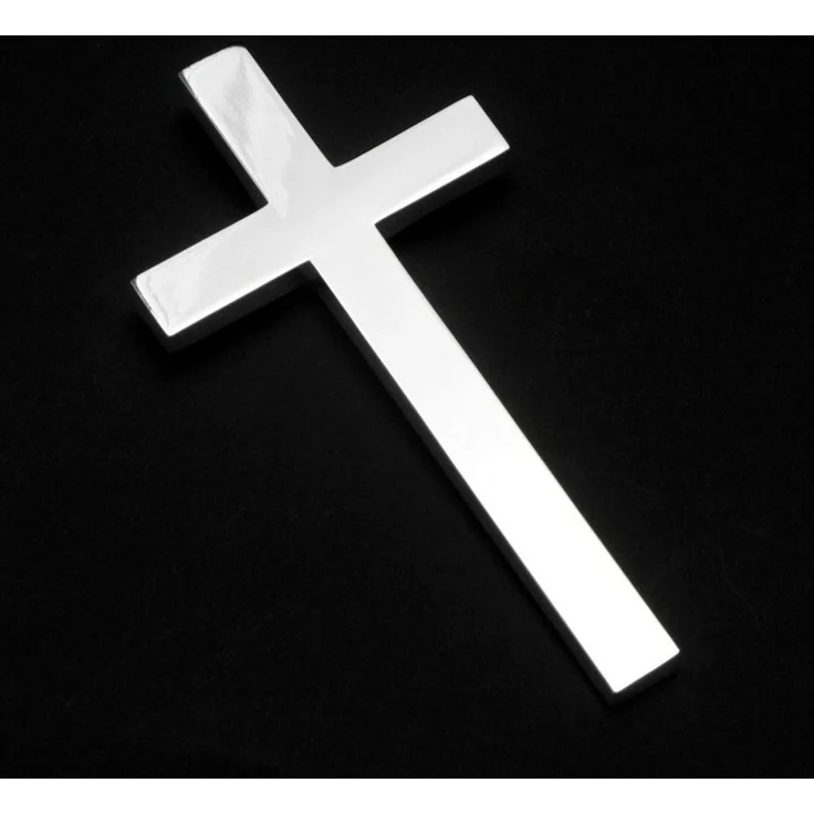 Brillibrum Wanddekoobjekt Kruzifix aus Metall versilbert Wandkreuz Silber Jesus Kreuz – Bild 4