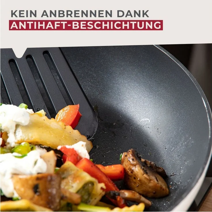 FACKELMANN Bratpfanne Arcadalina 28cm – Antihaft-Pfanne aus 90% recyceltem Aluminium mit ergonomischem Griff – Induktionspfanne zum Kochen & Anbraten – Bild 3