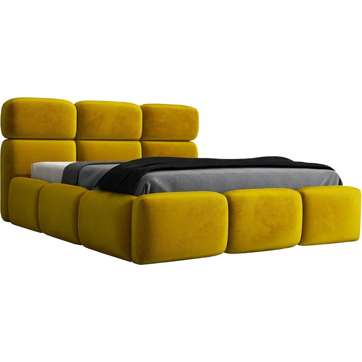 Polsterbett MAROKO 120x200 ohne Matratze mit Bettkasten und Lattenrost. Farbe: Bernesteigraun 34 – Bild 1