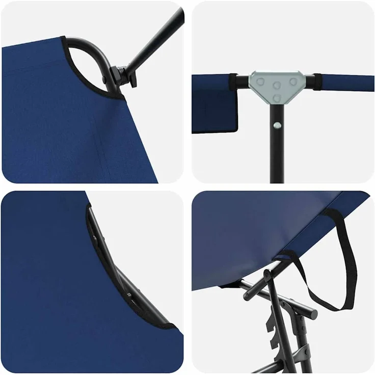 vidaXL Klappbare Sonnenliege 2 pcs Blau 190 x 57 x 81 cm Oxford 42003134 – Bild 8