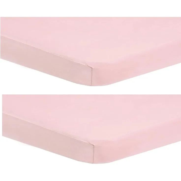 DuDu N Girlie next2me Baumwolle Jersey Spannbetttuch für Kinderbett, 51x85 cm, 2-teilig, pink