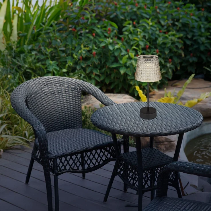 Tischlampe Kabellos 2er Set Solar Akku Tischleuchte Außen Solarleuchte 36634-2S – Bild 2