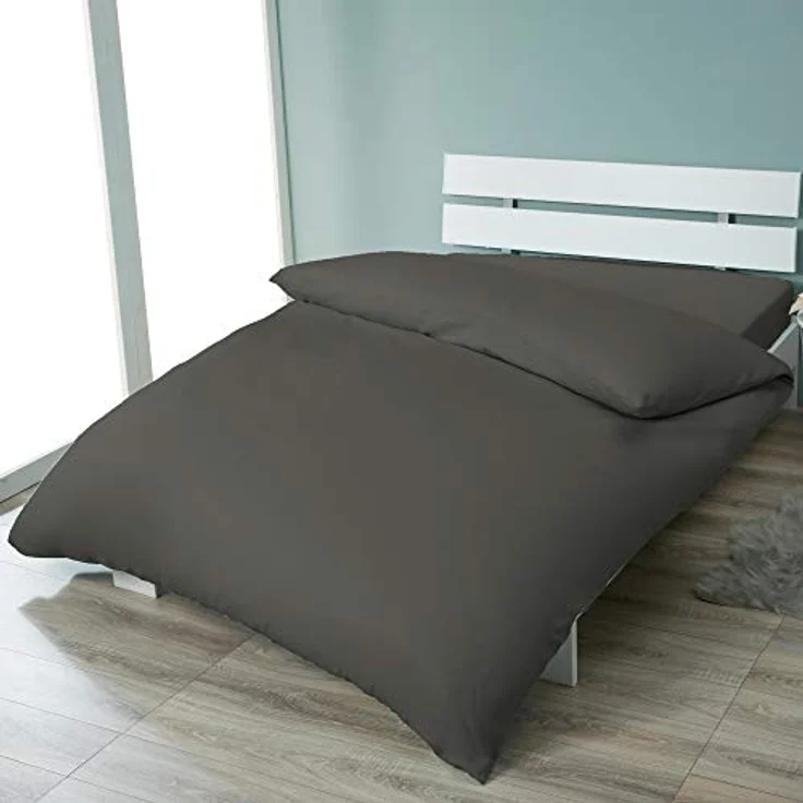 aqua-textil Bettwäsche Luxury Deckenbezug Bettdecke Mako Satin 155x200cm silber, Baumwolle, 0 teilig – Bild 4