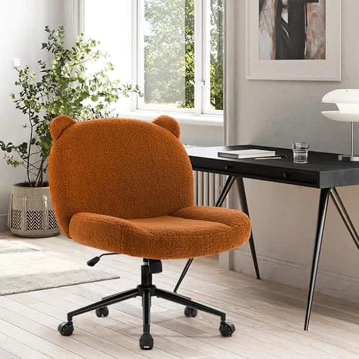 Intimate WM Heart Bürostuhl ohne Armlehne, Ergonomischer Drehstuhl mit Rollen, Höhenverstellbarer Schreibtischstuhl mit Mittlerer Rückenlehne – Bild 8