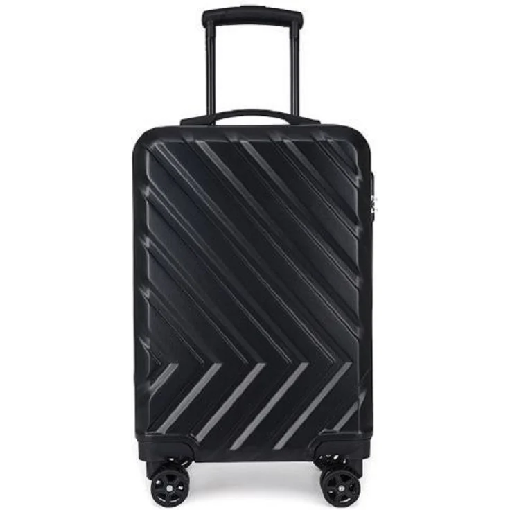 3-Teilig ABS Hartschalenkofferset Trolley Koffer Hartschale Reisekoffer mit 4 Doppelräder Rollensystem Schwarz
