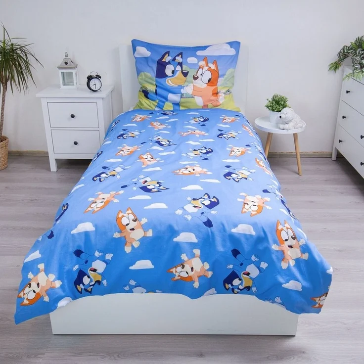 Bluey Bettwäsche-Set 140x200 cm + 70x90 cm aus 100% Baumwolle mit Reißverschluss – Bild 2