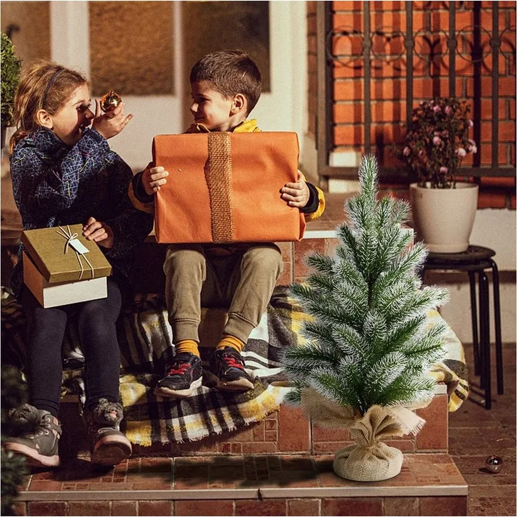 COSTWAY Künstlicher Weihnachtsbaum, 50cm, mit 55 Zweigen und Sockel