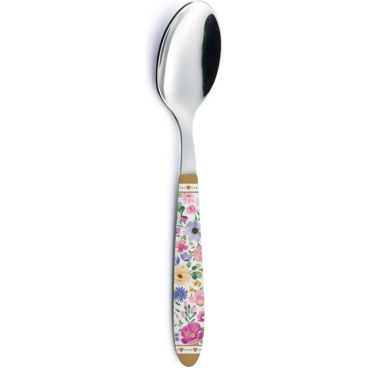 EasyLife Suppenlöffel Mon Amour, Spülmaschinengeeignet, Mehrfarbig, Motiv: Herzen & Blumen