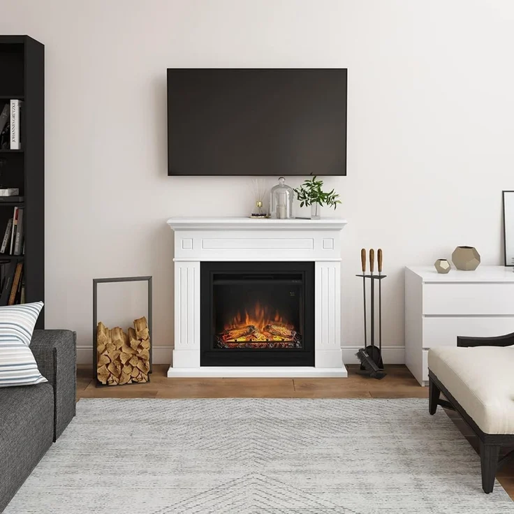 TAGU Larsen Elektrokamin mit PowerFlame Reinweiß, 110cm – Bild 4