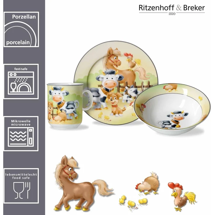 Ritzenhoff & Breker HOFTIERE Kindergeschirr Set 3-teilig – Bild 3