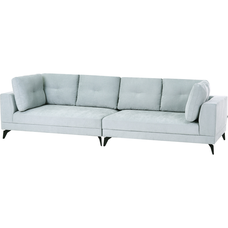 Sofa 4-Sitzer YURI Kunstleinen Hellblau – Bild 4
