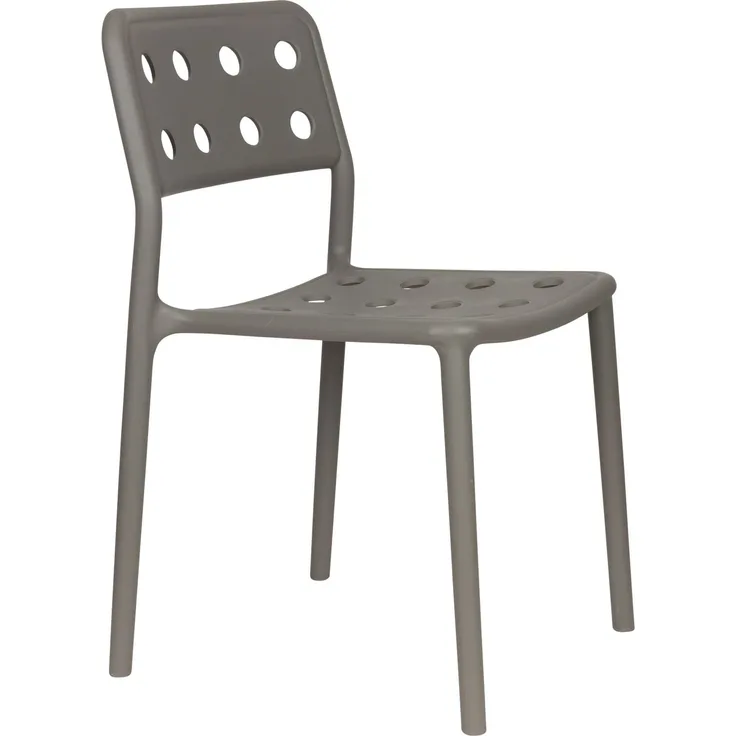 Gartenstuhl Serra im 4er-Set, Grau aus wetterfestem Kunststoff 45,5x53x80 cm