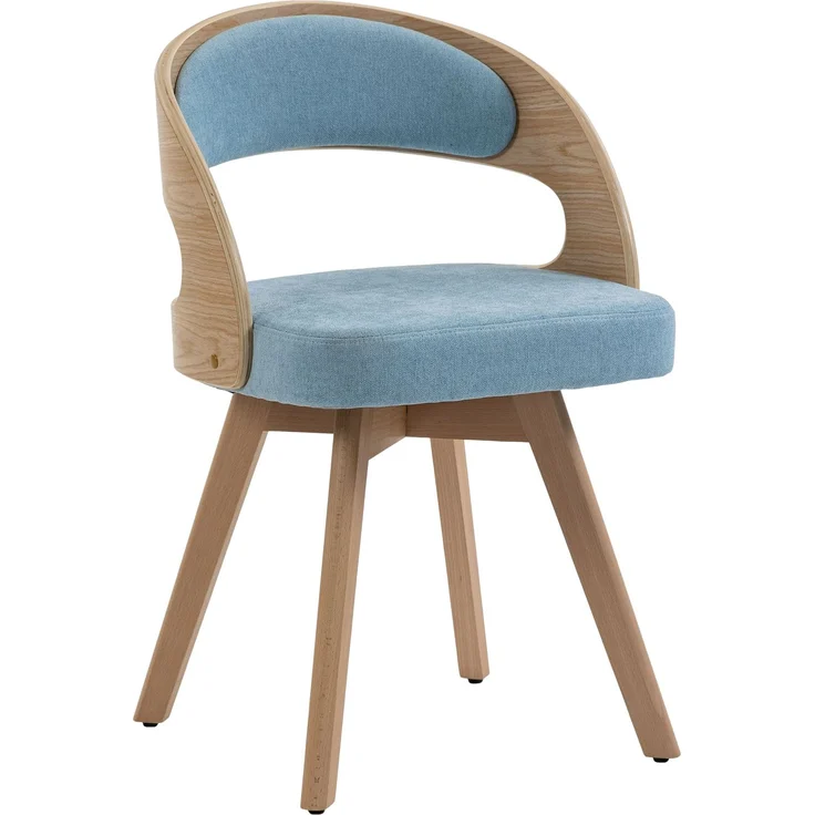 LVHOM Esszimmerstuhl 360° drehbar, 2er Set, Polsterstuhl aus Leinen und Massivholz, Küchenstuhl gepolstert, ergonomischer Schalenstuhl mit Armlehne, bis 150 kg – Bild 2