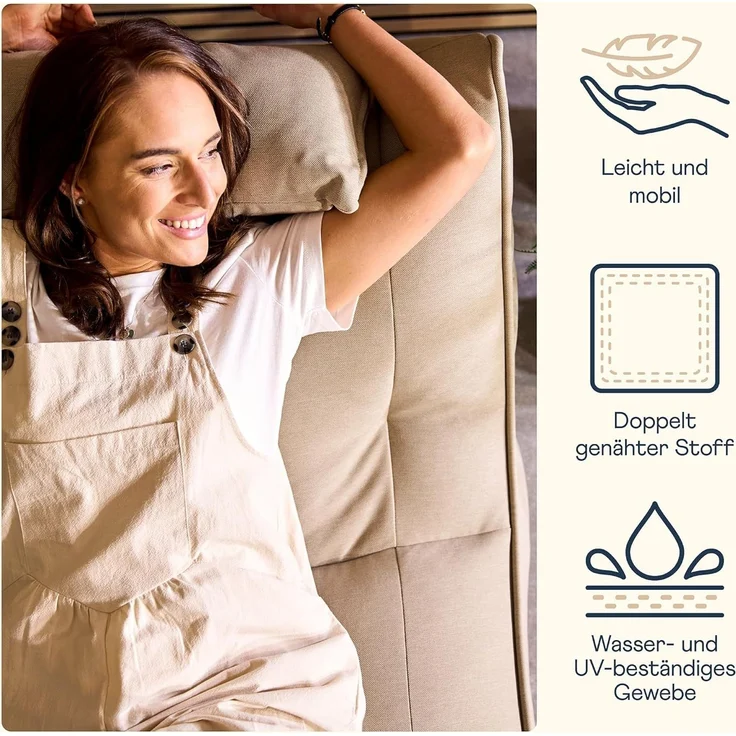 icon Sitzsack Liege aus Olefin „Nova“, mit Füllung, XXL, Made in Germany, für Erwachsene & Kinder, wetterfest – Bild 6