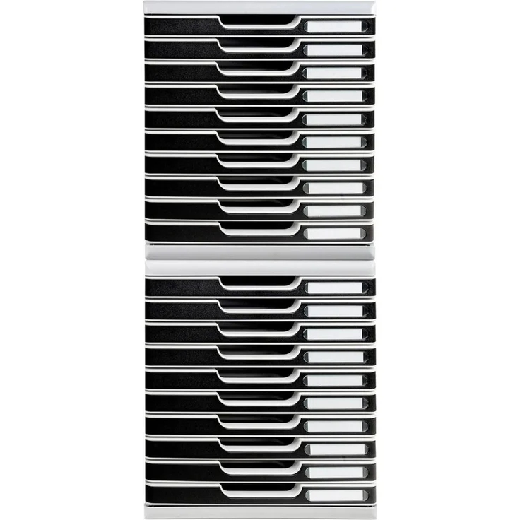 Exacompta Schubladenbox Modulo A4 10 Fächer Classic lichtgrau/schwarz – Bild 2