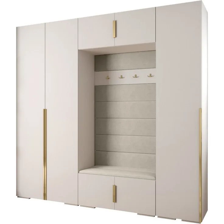ABIKS MÖBEL Kompaktgarderobe INOVA 1 SATZ 8 Möbelset, Garderobe mit Kleiderstange und Regalen
