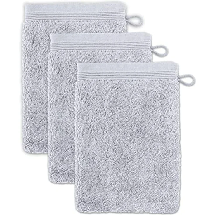 möve Superwuschel Waschhandschuh 15x20 cm aus 100% Baumwolle, silver 3er Set – Bild 2