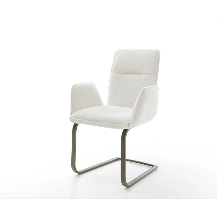 Freischwinger Vinja-Flex Bouclé Soft Beige Freischwinger flach Effektfinish Titan – Bild 1