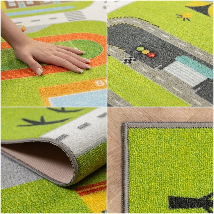 SIMPEX24 Teppich Spielstraße Design, Rechteckig, Höhe: 7 mm, Kinderteppich Straßenteppich Teppich Kinderzimmer Rutschfest Waschbar – Bild 2
