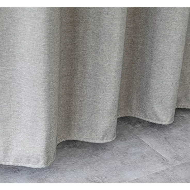 M&W DAS DESIGN Duschvorhang Shower curtains Anti schimmel Waschbar Mit gewicht Schwer Leinen grau Breite 180 cm – Bild 3